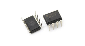 OP07 Operational Amplifier - shown as two black 8-pin DIP integrated circuit chips with silver pins, one displaying "29A6JPM OP07CP" and the other "05M21".