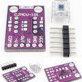 OPT101 Analog Light Sensor Light Intensity Module - a purple circuit board with labeled pin headers, a separate light sensor component, and a six-pin header strip.