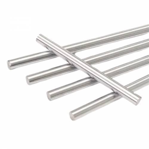 Optical Axis 8x250mm Linear Rail Shaft - a group of four parallel silver-colored cylindrical metal rods with one rod placed diagonally across them.