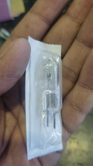 Optics Bulbs Medical Lamp of 150W 24V G6.35 Osram 64640 HLX FCS 24V 150W Light - shown in its clear plastic blister packaging, featuring a small glass bulb with two bottom connector pins.
