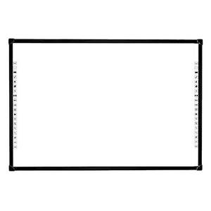 Optiview Interactive Whiteboard Touchable Display 82 Inch Size Working With Projector OPV-WB82 - a rectangular white board with a black frame and vertical rows of control icons on both sides.