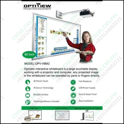 Optiview Interactive Whiteboard Touchable Display 82 Inch