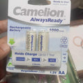 Original AA 1.2V Camelion Rechargeable Cell Original Battery AA Camelion 1000mAh Always Ready Rechargeable Cell Pack - charge retention specifications over one year.