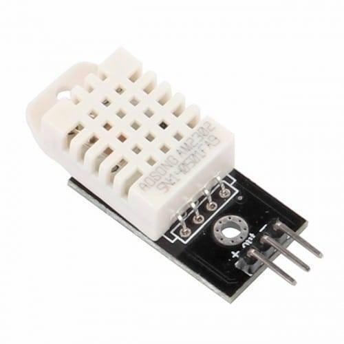 Original DHT22 Sensor Module Digital Temperature And Humidity Sensor Module AM2302 - a white AM2302 sensor mounted on a black PCB with three gold-plated pins extending from the end.
