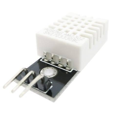 Original DHT22 Sensor Module Digital Temperature And Humidity Sensor Module AM2302 - a white rectangular sensor with a grid pattern mounted on a small black circuit board with three metal connection pins.
