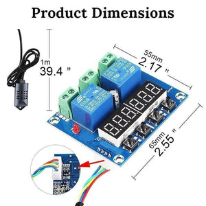 Original Genuine Xh M452 Incubator Temperature Humidity Controller DC 12V - the circuit board, LED display, and sensor probe.