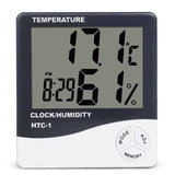 Original Htc 1 Temperature Humidity Meter Hygrometer - a square black and white device showing 17.1°C, 61% humidity, and 8:29 PM with three front control buttons.