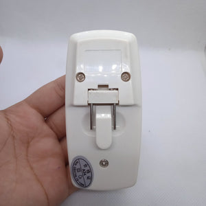 Original KSK Japanese AA AAA 1.2V Rechargeable Battery Cell Mini Wall Charger Travel Adapter Batteries Cells - the white plastic back panel with a fold-out AC wall plug, three screws, and a quality control sticker.