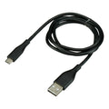 Original Micro USB Charging Cable Data Cable For Arduino Node MCU And Raspberry Pi 3 - a black USB-A to Micro-USB cable coiled on a white background.