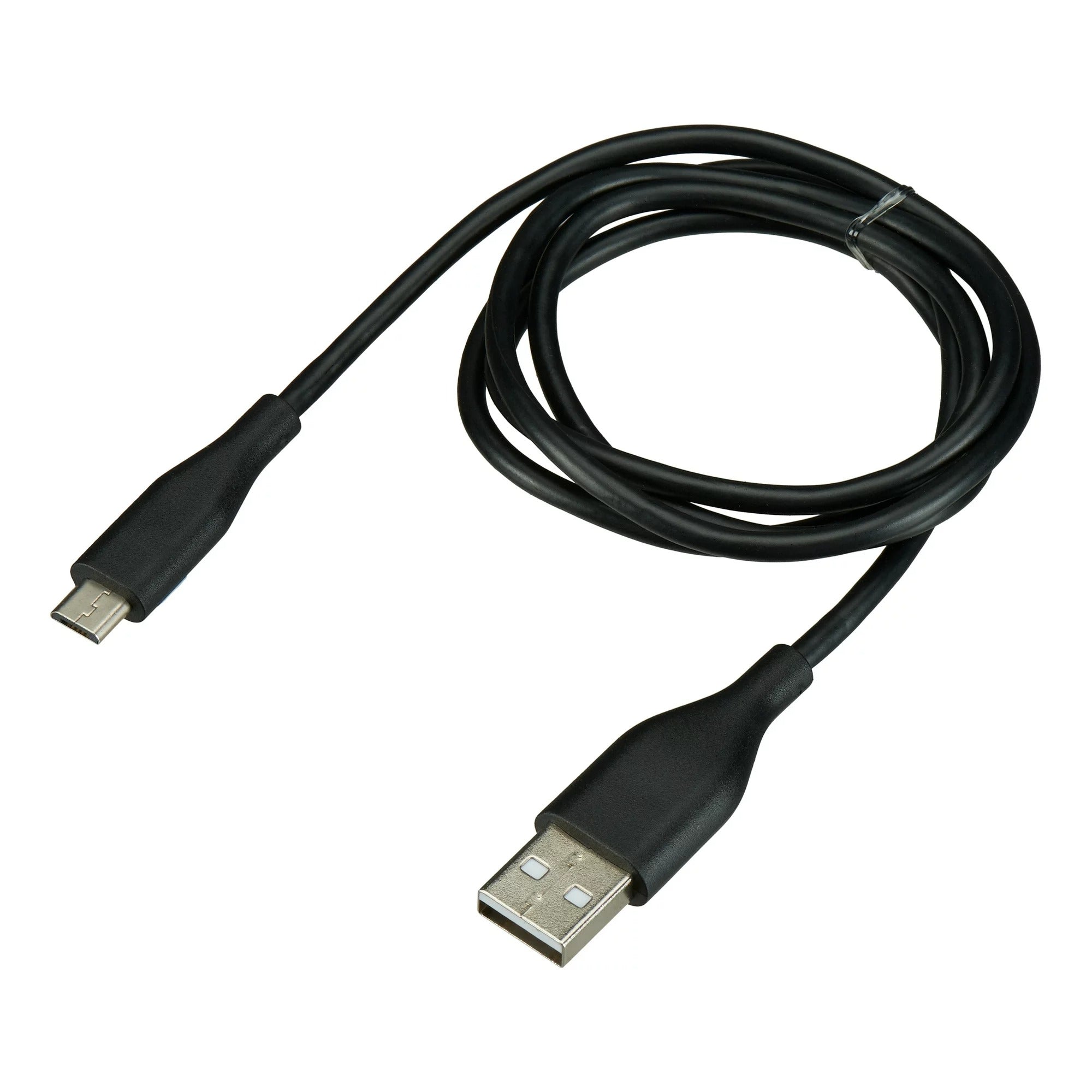 Original Micro USB Charging Cable Data Cable For Arduino Node MCU And Raspberry Pi 3 - a black USB-A to Micro-USB cable coiled on a white background.