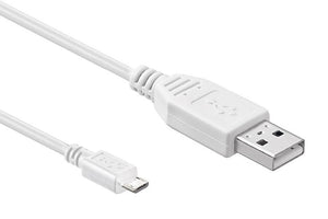 Original Micro USB Charging Cable Data Cable For Arduino Node MCU And Raspberry Pi 3 - a white USB-A to micro-USB cable with molded connectors.