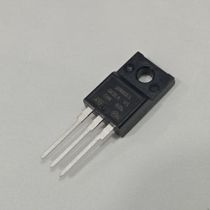 Original STMicroelectronics STP10N80K5 MDmesh K5 Power MOSFET 800V 9A TO-220 - a black TO-220 electronic component with three metal pins, shown from a top-down angle against a plain white background.