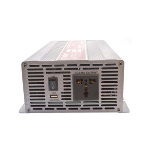 Original Suoer 24V 2000W Inverter STA-2000B 2022 Modified Sine Wave Solar Power USB 24V DC to 220VAC - a silver rectangular power inverter featuring an on/off switch, a USB DC5V port, and an AC230V output socket.