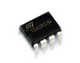 Orignal TDA2822 Dual Power Amplifier - a black 8-pin integrated circuit chip with silver metal leads, shown from a top-down angle on a white background.