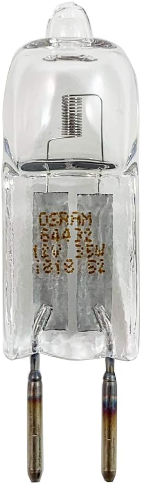 Osram 64432 S 35W Halogen Bulb GY6.35 Base 12V 600 Lumens - a clear capsule-shaped bulb with a visible internal filament and two metal pins at the base.