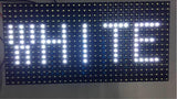 P 10 White LED Display Panel LED Module - a rectangular grid of white LEDs illuminated to display the word WHITE.