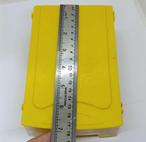 P-106 175MMX108MMX50MM Drawer For Storage Organizer Box - shown from above with a metal ruler measuring its length.