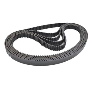 P5M6 1615 timing belt - a black, looped, toothed rubber belt shown in a folded, multi-layered configuration against a plain white background.