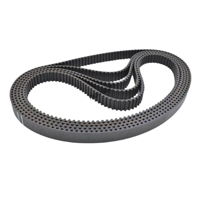 P5M6 1615 timing belt - a black, looped, toothed rubber belt shown in a folded, multi-layered configuration against a plain white background.