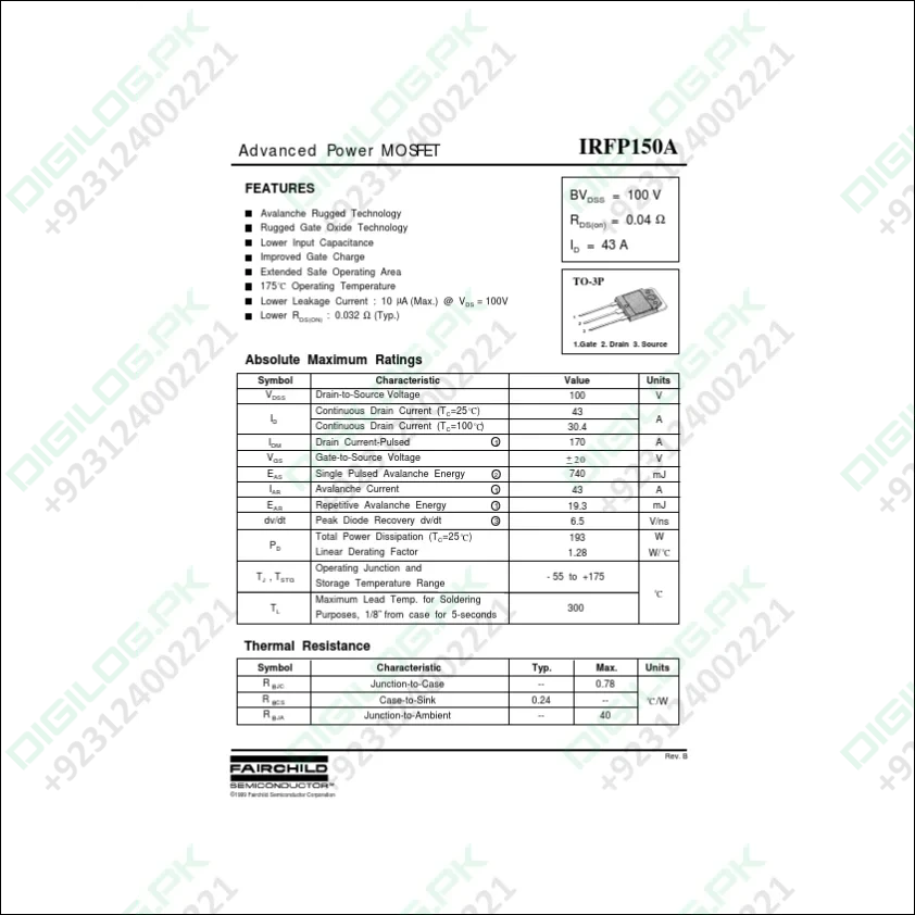 Irfp150a Advanced Power Mosfet