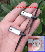 Pair Of N50 DC Motor With Propellers 3.7V Aircraft - shown as two silver motors with black propellers and an inset diagram showing motor dimensions.