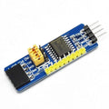 PCF8574 IO Expansion Board I2C-Bus Evaluation Development Module – Expand Your Microcontroller's I/O Capabilities - a blue rectangular circuit board with a black integrated chip, yellow jumper caps, and silver pin headers.