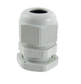 PG11 Cable Gland - a grey plastic circular cable connector with a threaded body and a tightening cap, shown against a plain white background.