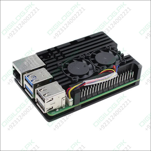 Raspberry Pi 5 Aluminum Heatsink Case with Dual Fan