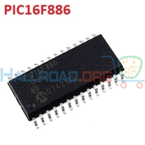 PIC16F886 ISO SOIC28 Microcontroller Legs may be bend a little bit - a black rectangular SOIC-28 integrated circuit with two rows of metal pins, shown against a white background.
