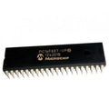 PIC16F887 Microcontroller 16F887 Microcontroller - a black 40-pin dual in-line package integrated circuit with white text printed on the top surface.