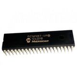 PIC16F887 Microcontroller 16F887 Microcontroller - a black 40-pin dual in-line package integrated circuit with white text printed on the top surface.