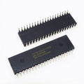 PIC18F4550-I/P PIC18F4550 18F4550 USB Microcontrollers DIP40 IC PIC MCU FLASH 16KX16 NEW 1PCS - two black 40-pin DIP microcontrollers with silver metal pins, shown from top and side angles against a white background.