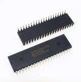 PIC18F4550-I/P PIC18F4550 18F4550 USB Microcontrollers DIP40 IC PIC MCU FLASH 16KX16 NEW 1PCS - two black 40-pin DIP microcontrollers with silver metal pins, shown from top and side angles against a white background.