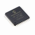 PIC18F46K22-I/PT SOP 44 On Demand Product - a black, square-shaped integrated circuit chip with metallic pins along all four sides and white text printed on its surface.