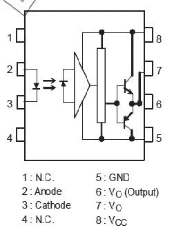 pin configuation of isolated MOSFET driver TLP250