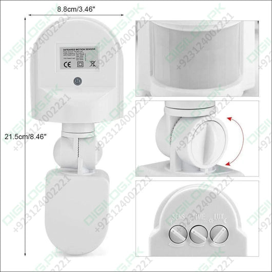 220V Automatic Infrared PIR LED Motion Sensor Detector