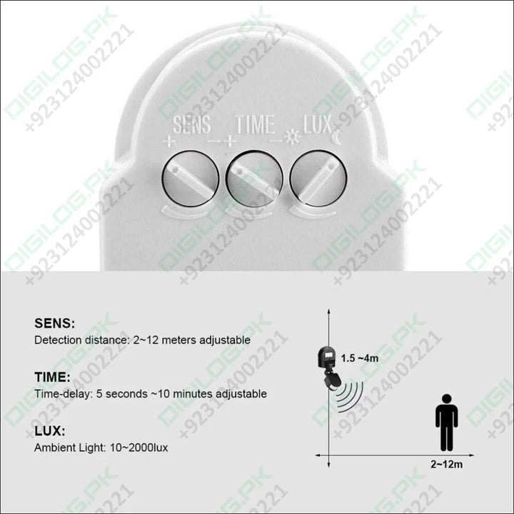 220V Automatic Infrared PIR LED Motion Sensor Detector