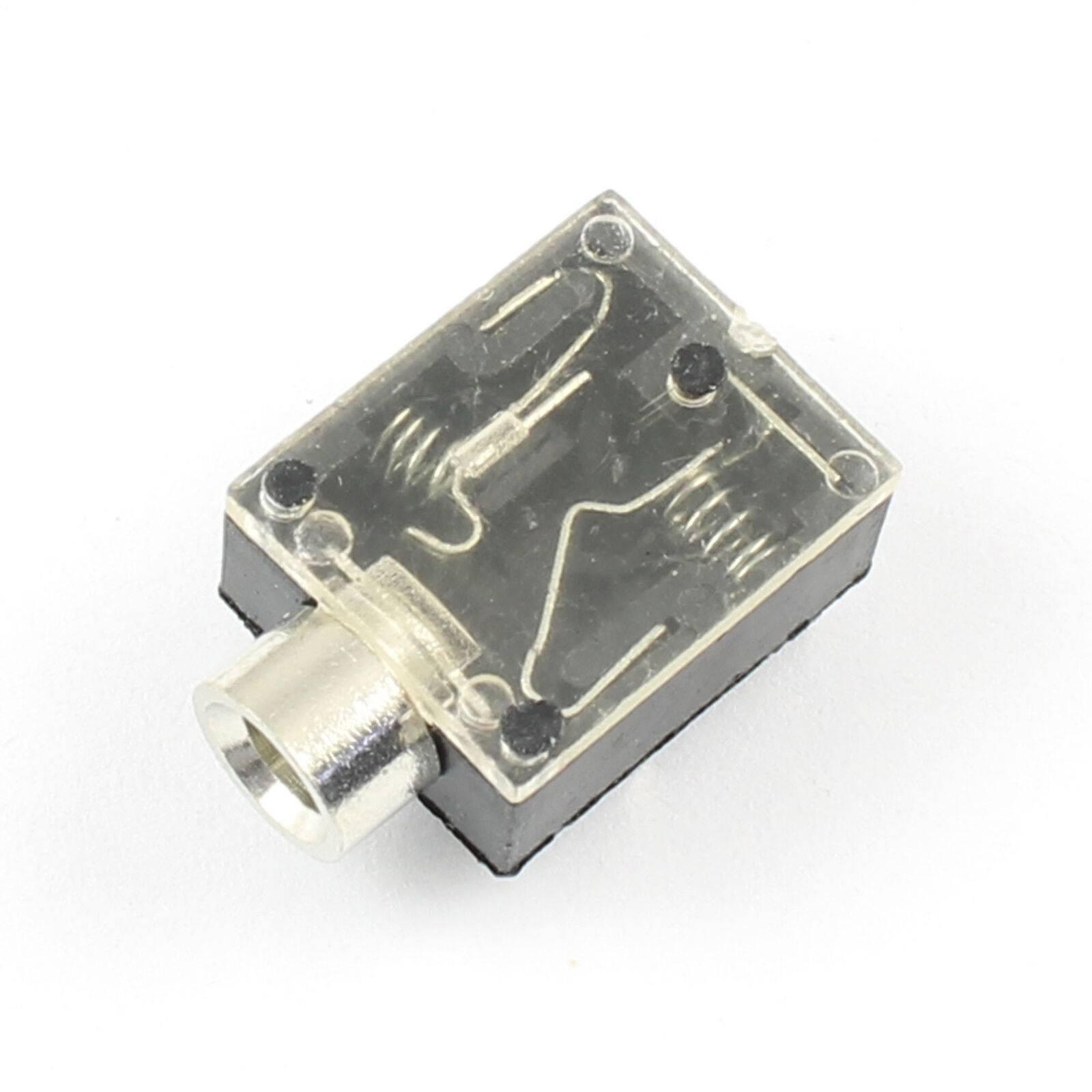 Pj-324 PCB Mount Female Audio Connector DIP Stereo Headphone Jack - shown as a close-up of the black rectangular component with a silver metal port.