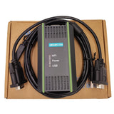 PLC MPI/DP/PPI Programming Cable for Siemens S7 200/300/400 S7-200 S7-300 S7-400 6ES7 972-0CB20-0XA0 USB-MPI+ PC USB-PPI,USB/MPI PC Adapter USB Cable - an AMSAMOTION adapter with MPI, Power, and USB LED indicators, resting on its cardboard box.