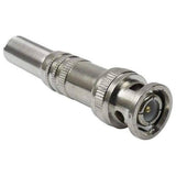 Pni Male BNC Connector Jack - shown as a silver-coloured metal cylindrical connector with a threaded back and a locking bayonet-style front interface.