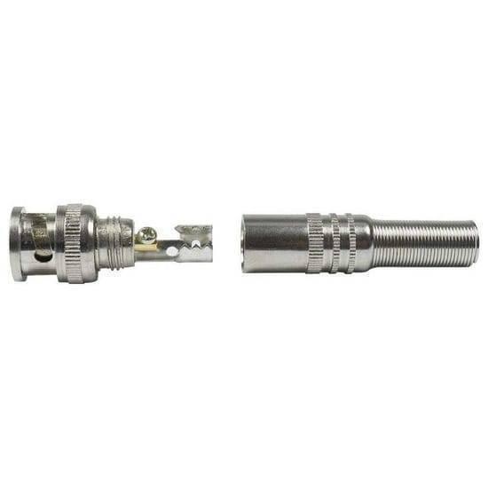 Pni Male BNC Connector Jack - shown as two separate silver metallic components, featuring a BNC connector head and a matching cylindrical housing.