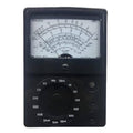 Pocket Size Analog Multimeter MF15 Digital Avometer Universal Meter - a black device with a large analog display, a central circular range selection knob, and three input ports.