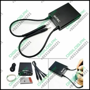 Portable Handheld Pulse Spot Welder Pen DH20 Pro+ 18650 3.7V USB And b Spot Welding Machine - the black main unit, welding pens, cables, nickel strip, and its use on a battery cell.