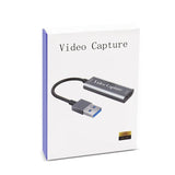 Portable HD 1080P HDMI-compatible Video Capture Card USB 3.0 4k Video - shown in its white product packaging box with a grey USB capture device pictured.