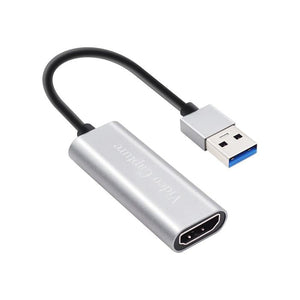 Portable HD 1080P HDMI-compatible Video Capture Card USB 3.0 4k Video - shown as a silver-coloured device with a USB connector and an HDMI input port.
