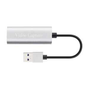 Portable HD 1080P HDMI-compatible Video Capture Card USB 3.0 4k Video - a silver rectangular device with a short black cable ending in a USB connector.