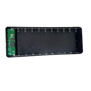 Power Bank Case 10 Cell 18650 Rechargeable Batteries Dual Output/dual Input Micro USB And Type-c 10 Cell Power Bank Case - a black rectangular empty battery housing featuring a green circuit board with a digital display showing 88.