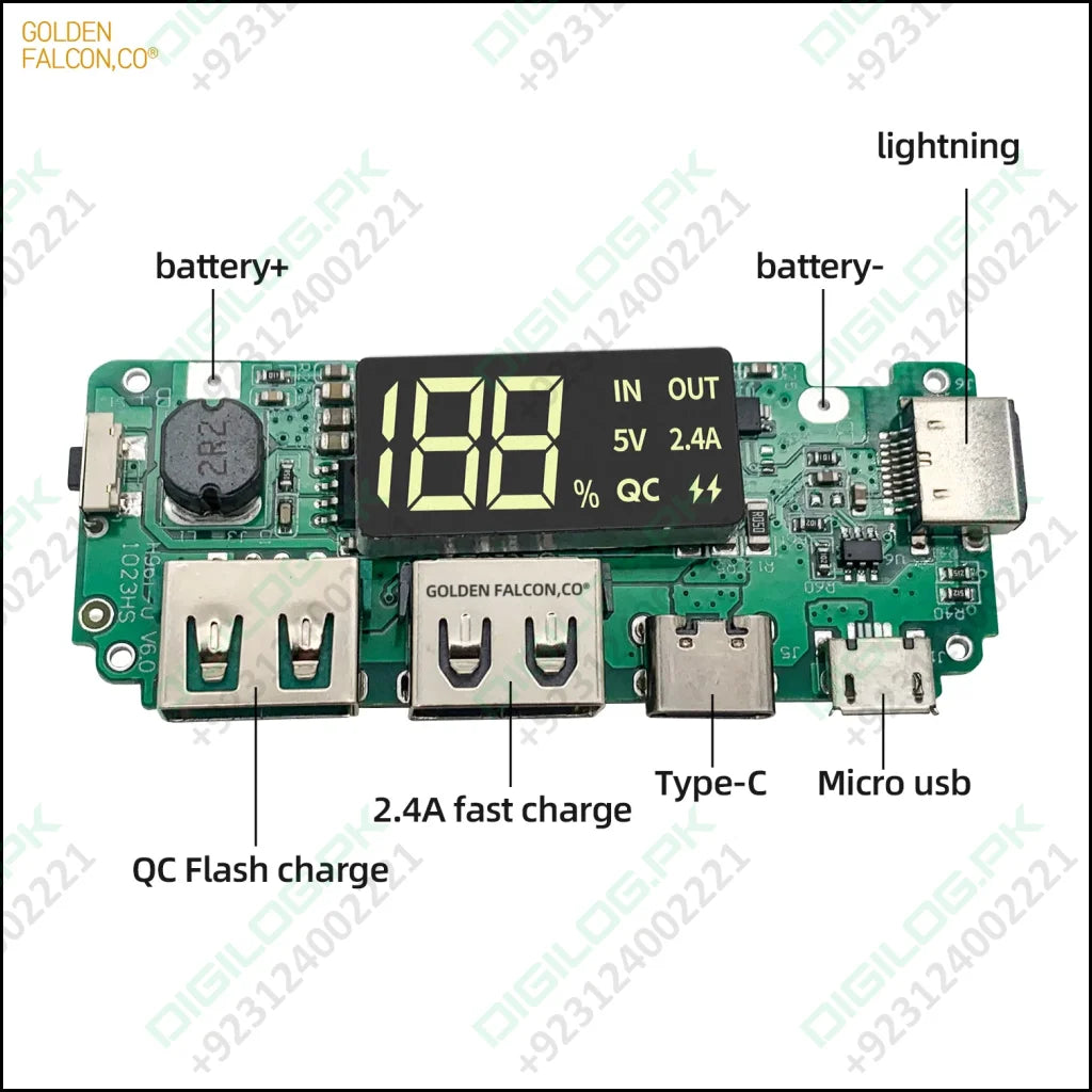 Dual USB QC 3.0 Fast Charging Power Bank Module for 18650 Cells and ...