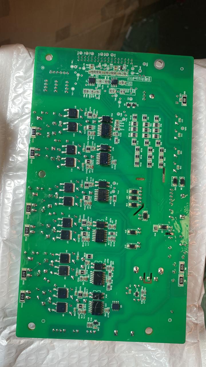 Power Board for INVT 37kW-110kW, CHF100A/CHE100/CHV100 - CHF100A/CHE100/CHV100, showing a green rectangular printed circuit board populated with electronic components and connectors.