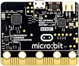 PRE Booking Bbc Micro Bit Go - a black rectangular microcontroller board featuring a micro-USB port, a reset button, a battery connector, and gold-plated pins.